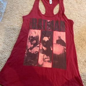 Womens XS BATMAN racerback tank red NEW